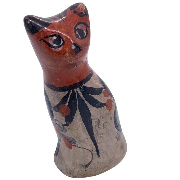 Tonala Mexico Pottery Cat Kitten Kitty Folk Art Ceramic Hand Painted Vintage - Picture 7 of 7